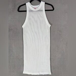Solid & Striped Carson Mesh Cover‎ Up Dress Women's Small Marshmallow White